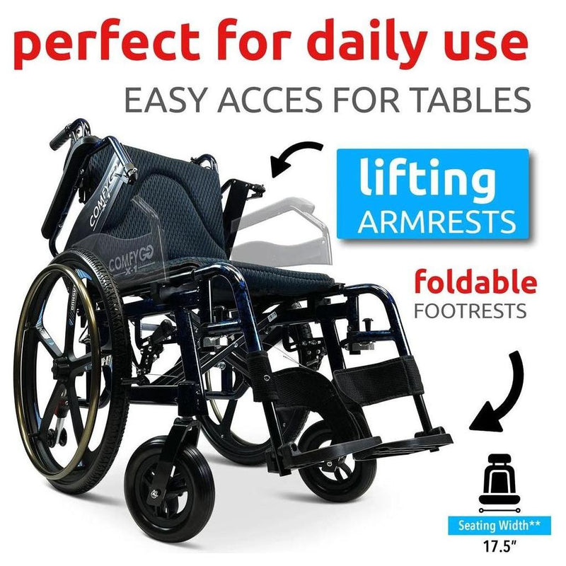 ComfyGo X-1 Lightweight Manual Wheelchair