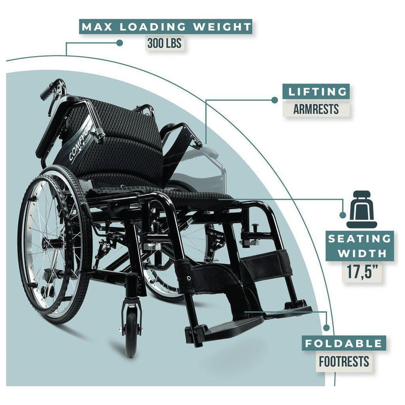 ComfyGo X-1 Lightweight Manual Wheelchair