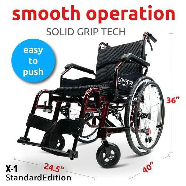 ComfyGo X-1 Lightweight Manual Wheelchair