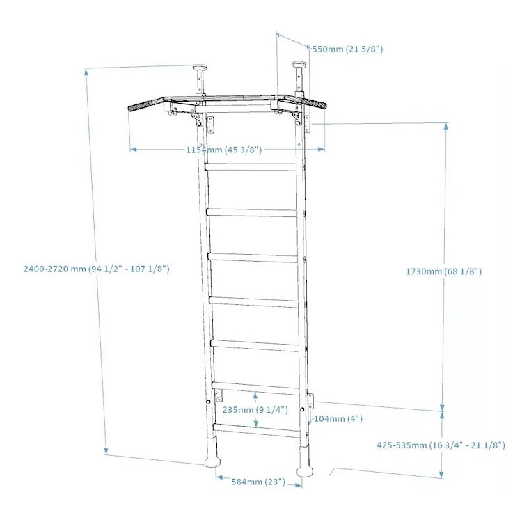 BenchK - Series 5 521 Wall Bars With Fixed Pull-Up Bar