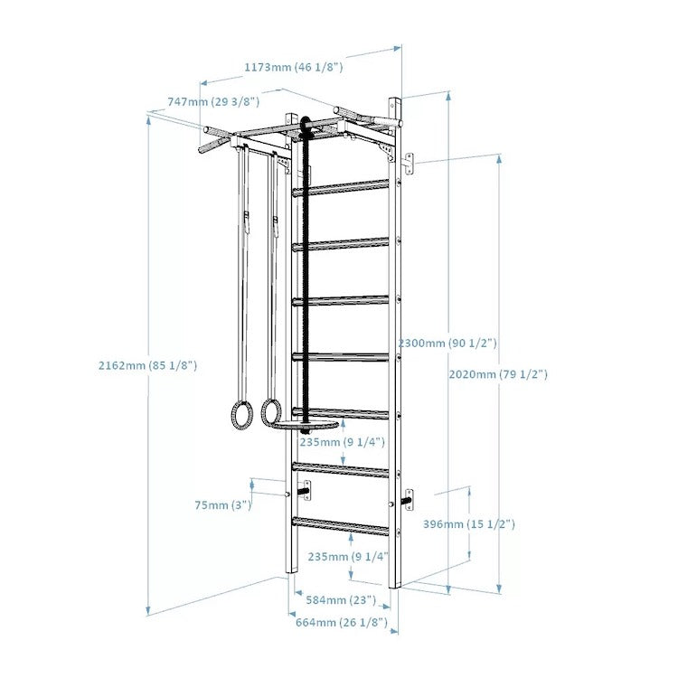 BenchK - Series 2 221 + A076 Wall bars With Accessories