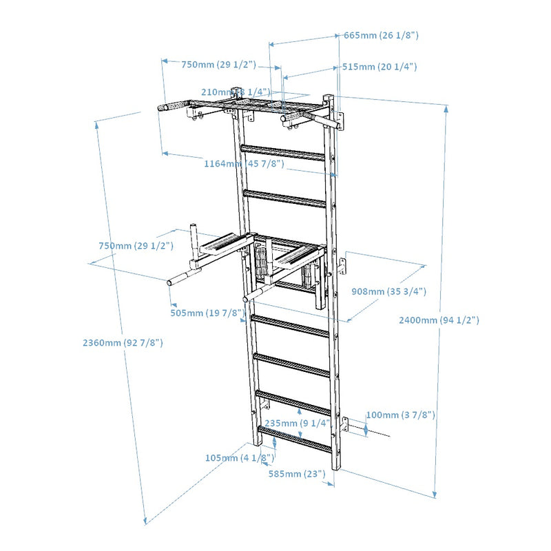 BenchK - Series 7 722 Wall Bars With Accessories