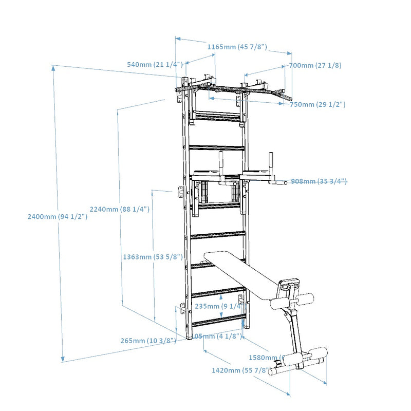 BenchK - Series 7 733 Wall Bars With Accessories