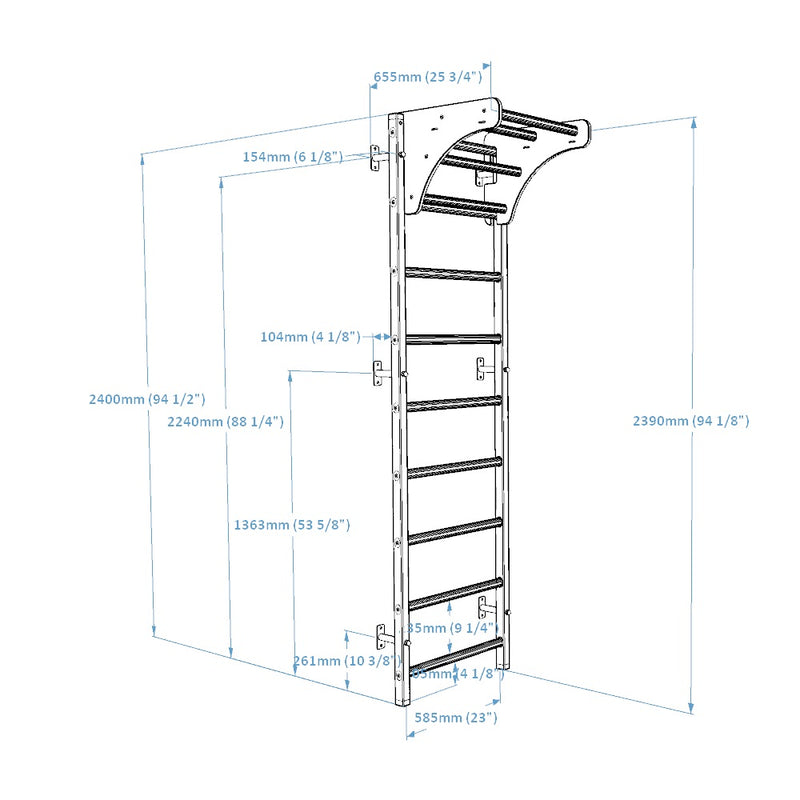BenchK - Series 7 711B+A076 Wall Bars With Accessories