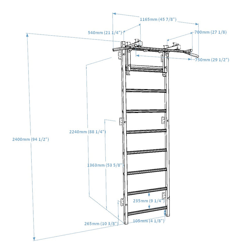 BenchK - Series 7 731 Wall Bars With Convertible Pull-Up Bar
