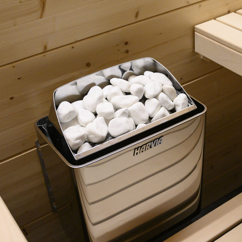 Harvia Decorative White Sauna Heater Stones, Rounded, 5-10cm
