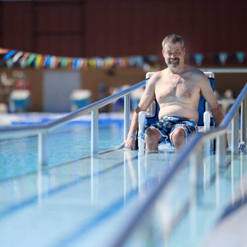 Aqua Creek Pool Access Chair with Mesh Seat