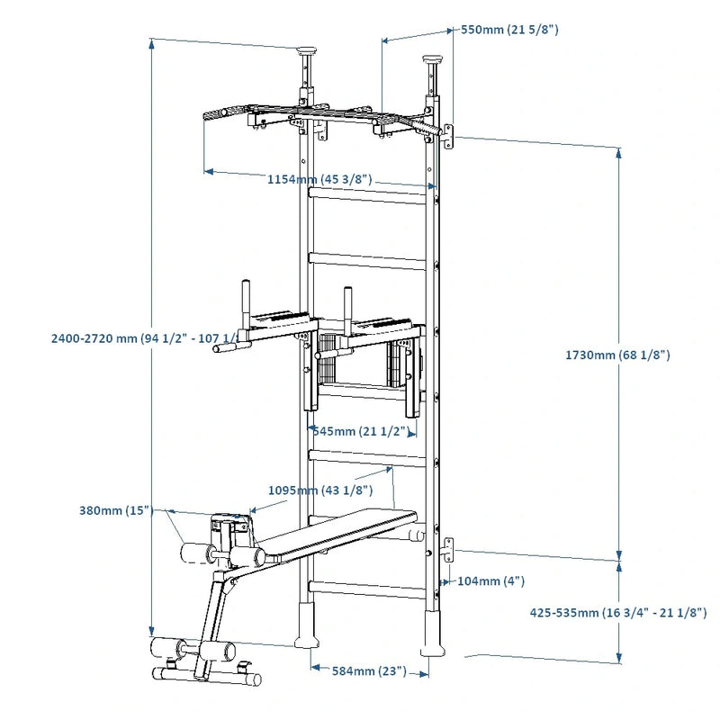 BenchK - Series 5 523 Wall Bars With Accessories