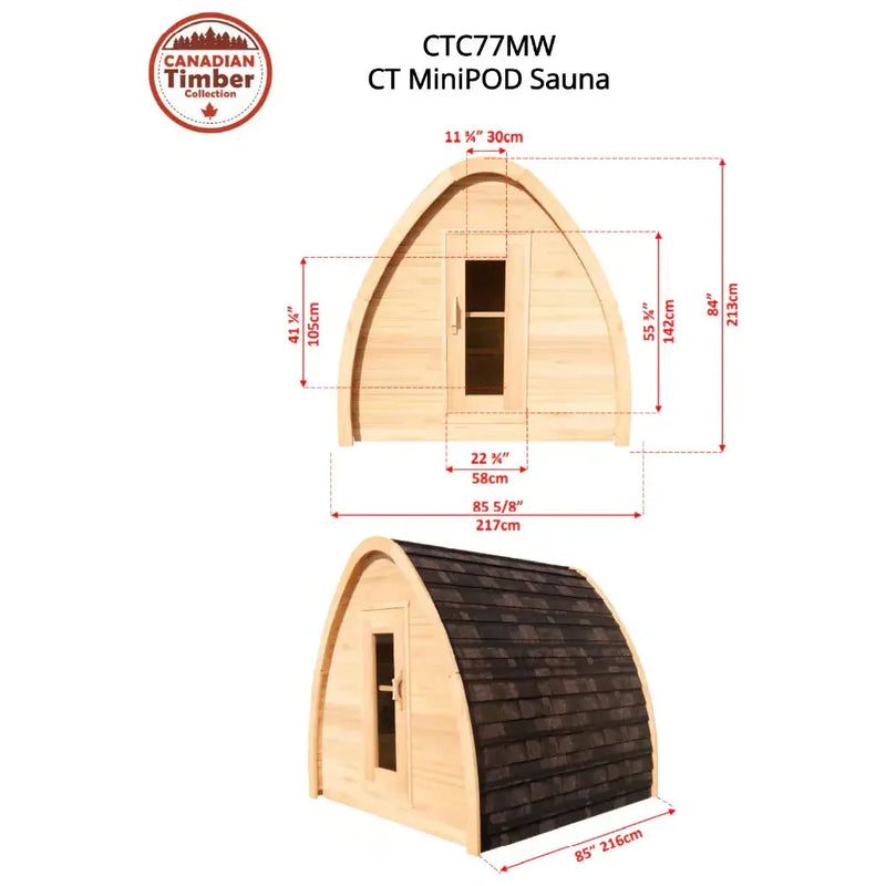Dundalk Canadian Timber CT MiniPOD Sauna CTC77MW