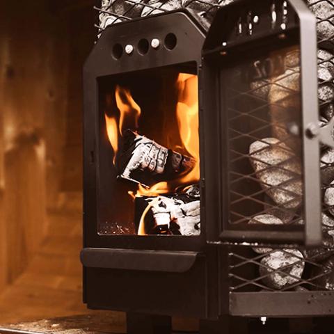 Cozy Heat Pkg Wood-Burning Sauna Stove Package, Up to 18kW