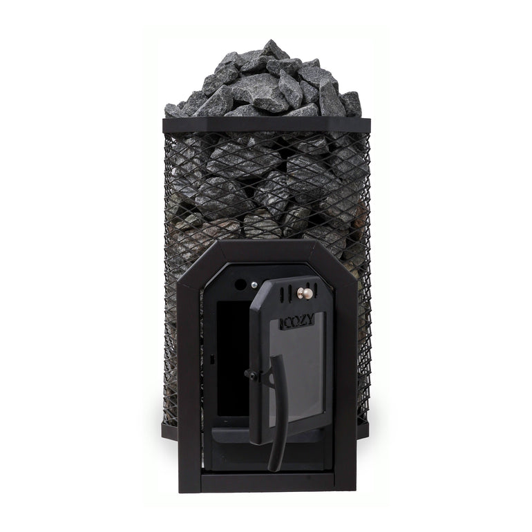 Cozy Heat Through-Wall Pkg Wood-Burning Sauna Stove Package, Up to 18kW