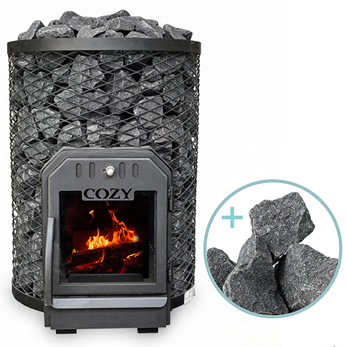 Cozy Heat O Pkg Wood-Burning Sauna Stove Package, Up to 18kW