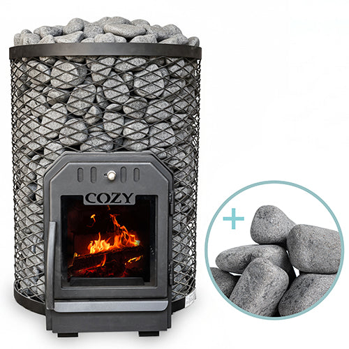 Cozy Heat Pkg Wood-Burning Sauna Stove Package, Up to 18kW