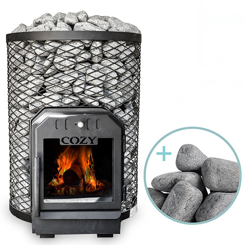 Cozy Heat O Through-Wall Pkg Wood-Burning Sauna Stove Package, Up to 18kW