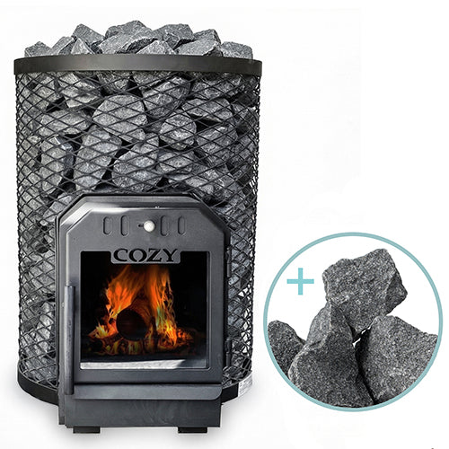 Cozy Heat O Through-Wall Pkg Wood-Burning Sauna Stove Package, Up to 18kW