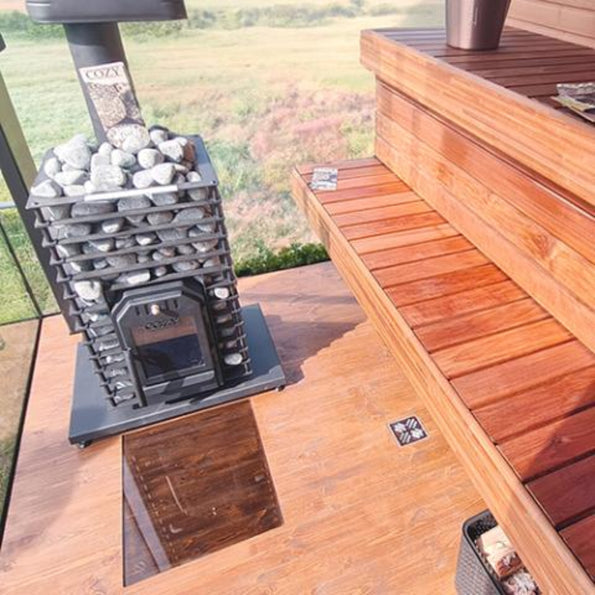 Cozy Heat Quattro Pkg Wood-Burning Sauna Stove Package, Up to 18kW