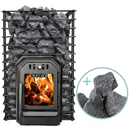 Cozy Heat Quattro Through-Wall Pkg Wood-Burning Sauna Stove Package