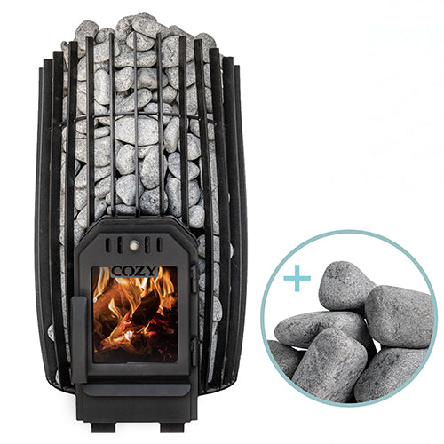 Cozy Heat SW Through-Wall Pkg Wood-Burning Sauna Stove Package, Up to 18kW
