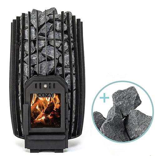 Cozy Heat SW Through-Wall Pkg Wood-Burning Sauna Stove Package, Up to 18kW