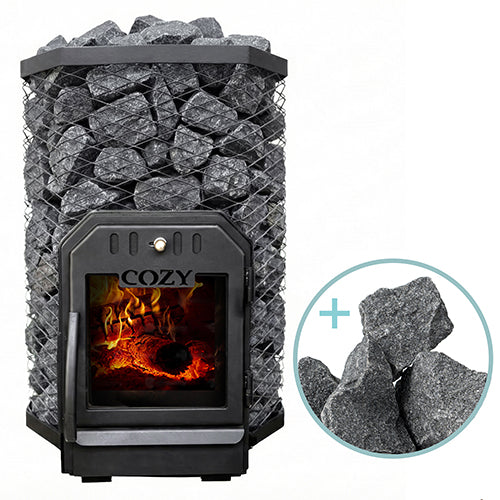 Cozy Heat Pkg Wood-Burning Sauna Stove Package, Up to 18kW