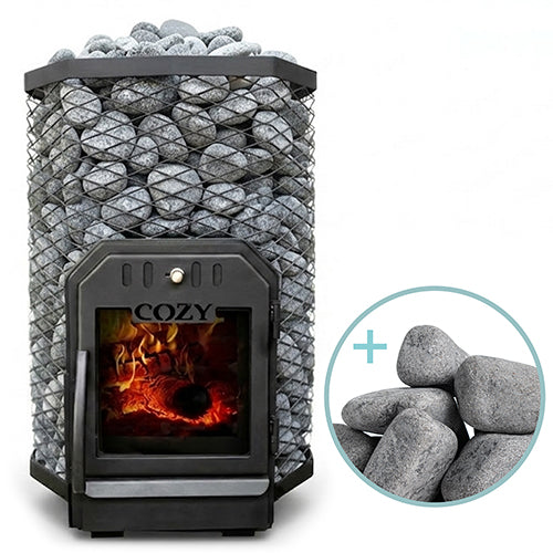 Cozy Heat Pkg Wood-Burning Sauna Stove Package, Up to 18kW