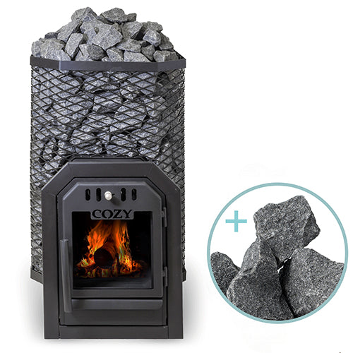 Cozy Heat Through-Wall Pkg Wood-Burning Sauna Stove Package, Up to 18kW
