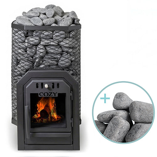 Cozy Heat Through-Wall Pkg Wood-Burning Sauna Stove Package, Up to 18kW