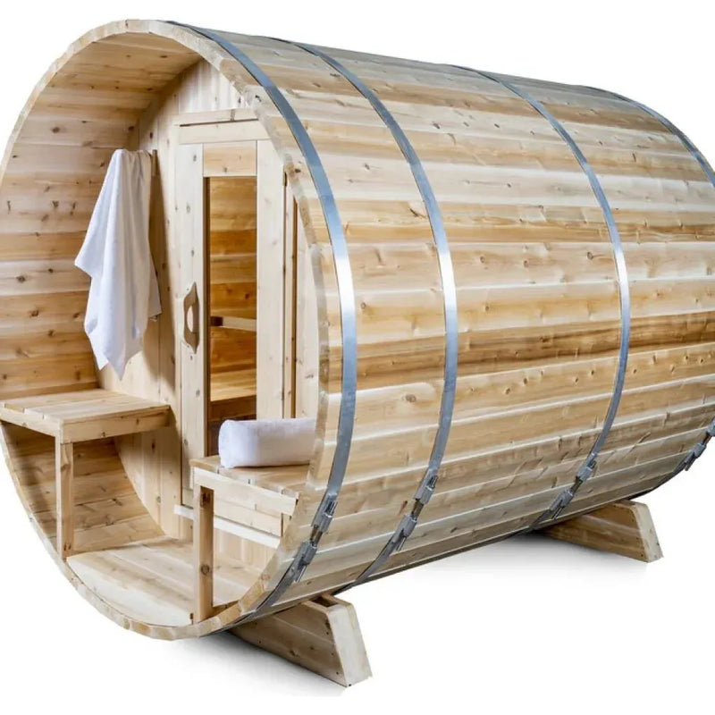 Dundalk LeisureCraft Canadian Timber Serenity 3-4 Person Barrel Sauna CTC2245W