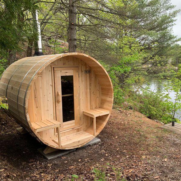 Dundalk LeisureCraft Canadian Timber Serenity 3-4 Person Barrel Sauna CTC2245W