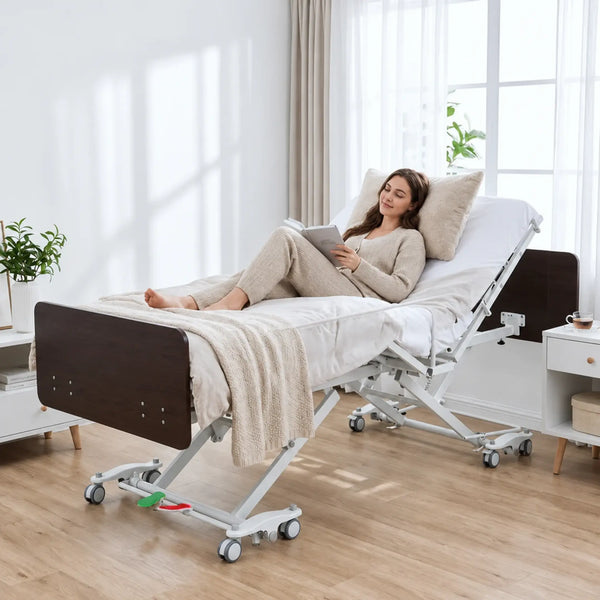 Emerald Supply Oasis Expandable Hi-Low Full Electric Hospital Bed 550lbs Capacity