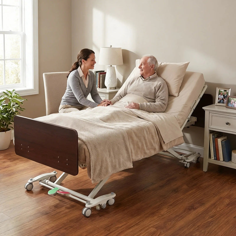 Emerald Supply Oasis Expandable Hi-Low Full Electric Hospital Bed 550lbs Capacity