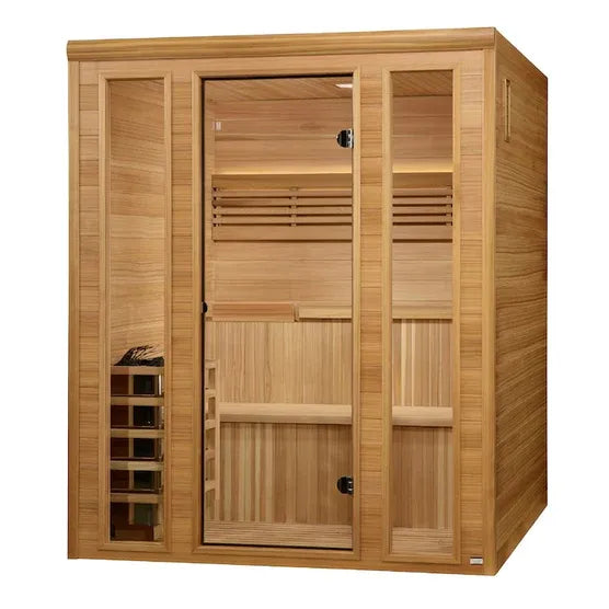 Golden Designs Engelberg 4-6 Person Traditional Steam Sauna - Pacific Premium Clear Cedar