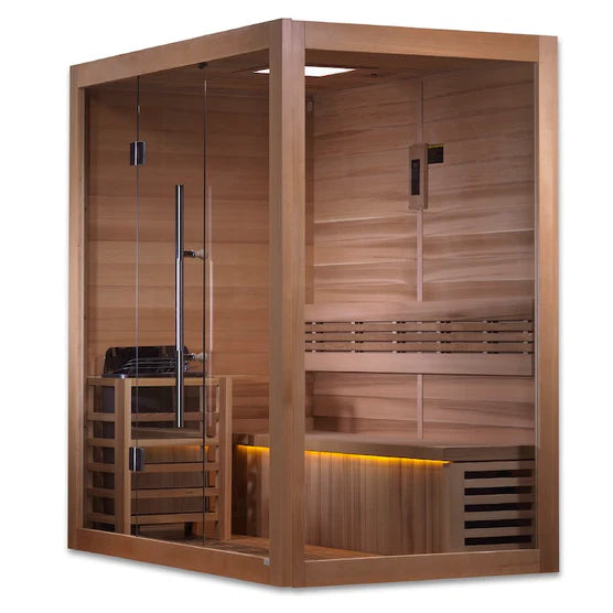 Golden Designs "Forssa Edition" 3 Person Indoor Traditional Sauna - Canadian Red Cedar Interior
