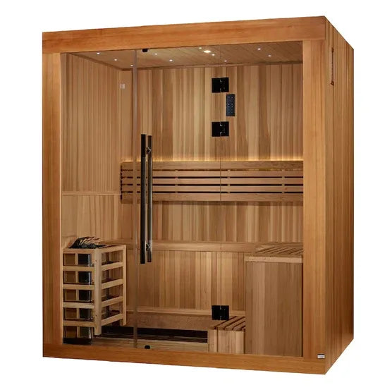 Golden Designs Copenhagen 3-Person Traditional Sauna - Canadian Red Cedar