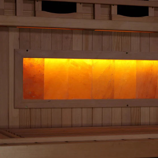Golden Designs 3-Person Corner Full Spectrum with Himalayan Salt Bar (Canadian Hemlock)