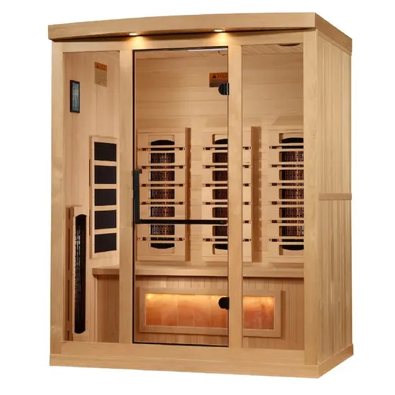 Golden Designs 3-Person Reserve Edition Full Spectrum with Himalayan Salt Bar (Canadian Hemlock)