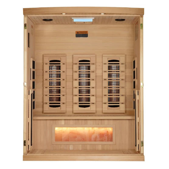Golden Designs 3-Person Reserve Edition Full Spectrum with Himalayan Salt Bar (Canadian Hemlock)