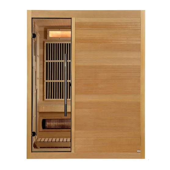 Golden Designs Soria 3-Person Hybrid Sauna (Indoor) - Full Spectrum and Harvia Traditional Stove