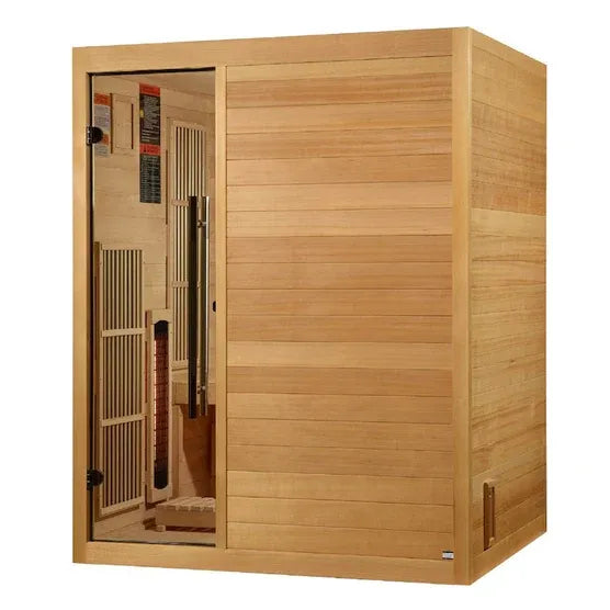 Golden Designs Soria 3-Person Hybrid Sauna (Indoor) - Full Spectrum and Harvia Traditional Stove