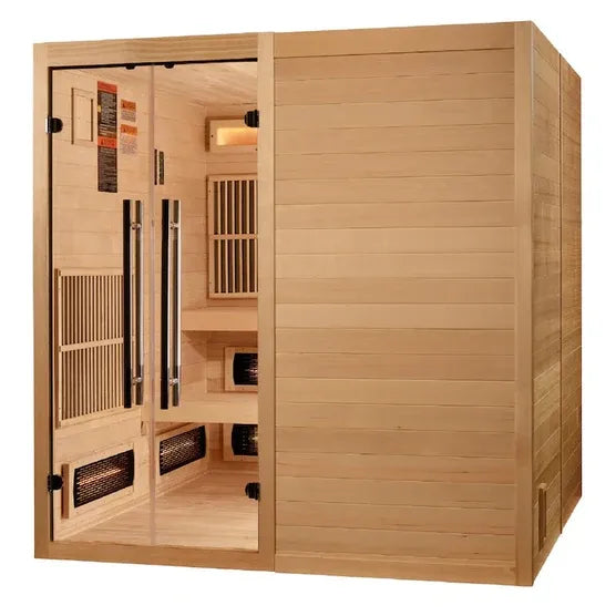 Golden Designs Toledo 6-Person Hybrid Sauna (Indoor) - Full Spectrum and Harvia Traditional Stove