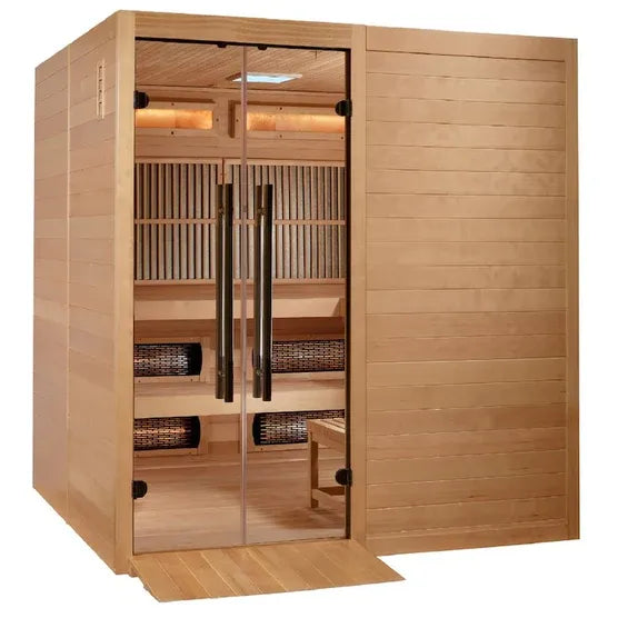 Golden Designs Toledo 6-Person Hybrid Sauna (Indoor) - Full Spectrum and Harvia Traditional Stove