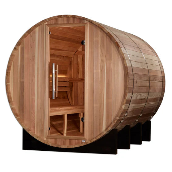 Golden Designs "Klosters" 6 Person Barrel Traditional Steam Sauna - Pacific Cedar