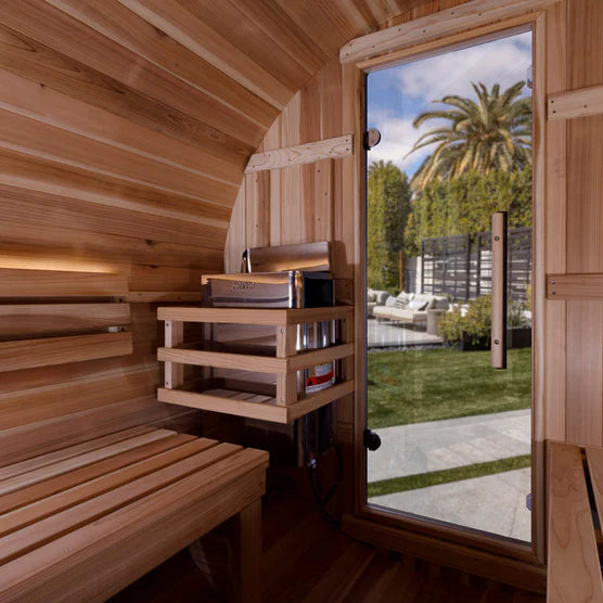 Golden Designs "St. Moritz" 2 Person Barrel Traditional Steam Sauna - Pacific Cedar