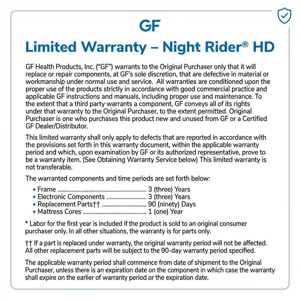 Transfer Master Night Rider HD Hi-Low Adjustable Bed
