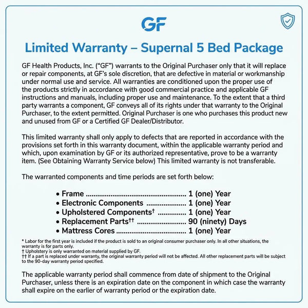 Transfer Master Supernal 5 Hi-Low Adjustable Bed