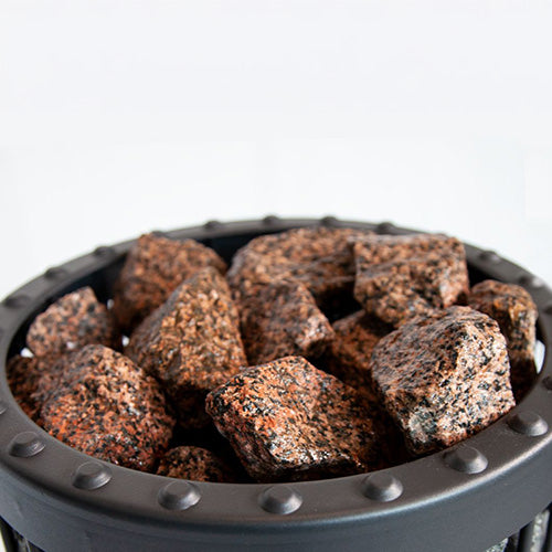 Harvia Decorative Red Granite Sauna Heater Stones, Split-Face, 5-10cm