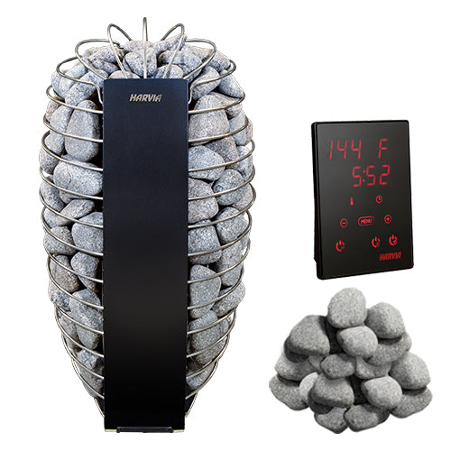 Harvia Spirit SP90E Pkg Spirit Series 9kW Sauna Heater Package, Black