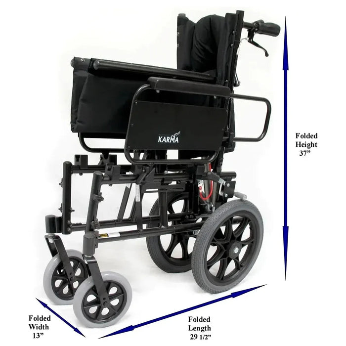 Karman KM-5000-TP Lightweight Reclining Transport Wheelchair