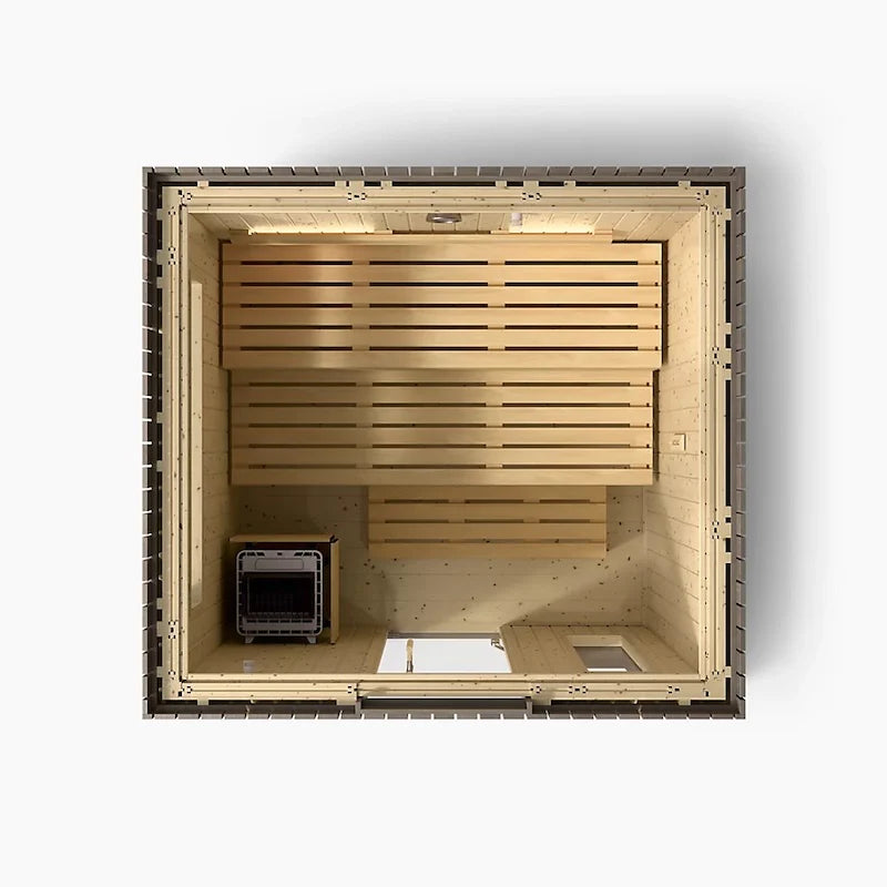 Kohler C2 Outdoor Weathered Grey Spruce Sauna Kit