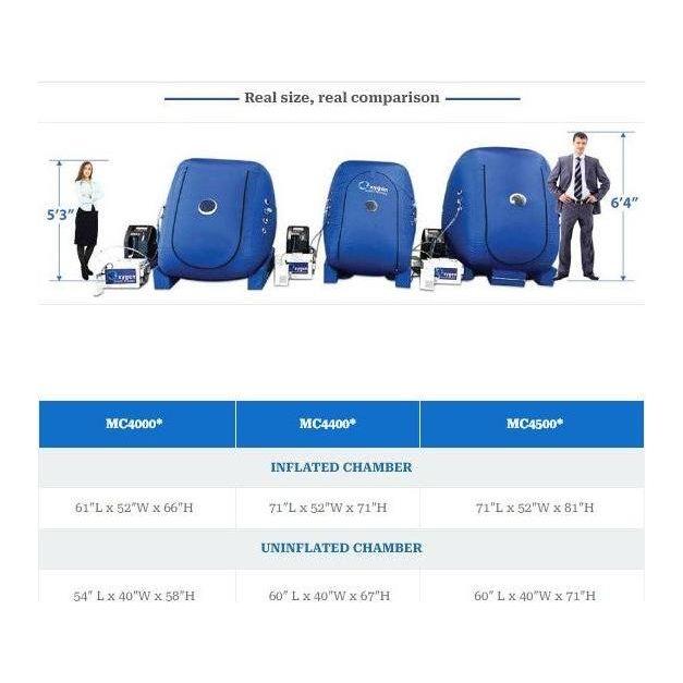 XLT MC4400 Hyperbaric Vertical Oxygen Chamber Wheel Chair Ready 1.3 ATA